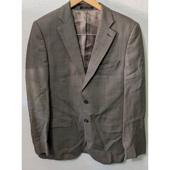 ZARA Mens 2 piece suit Light Gray Wool Pants 35x31 Blazer Size Men's  38 - Picture 1 of 12